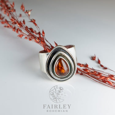 Amber Ring Boho Statement Ring
